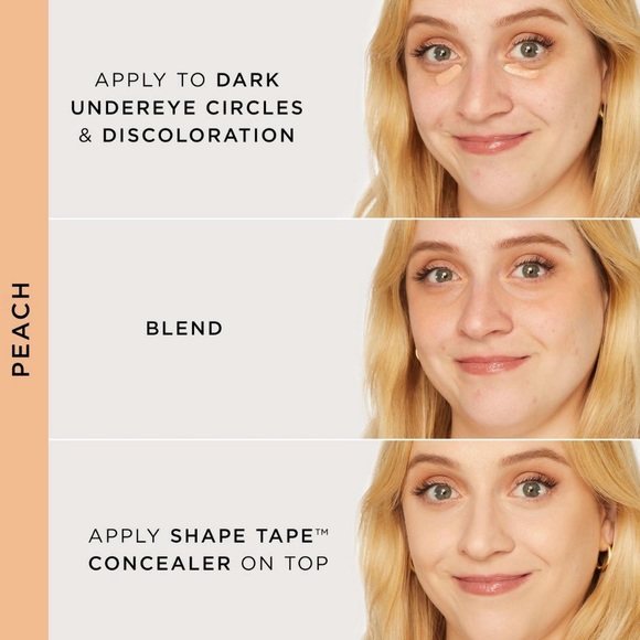 🔴 3/$18 5/$25 NEW tarte. Shape Tape Corrector, Peach, 0.5 mL - Picture 3 of 5